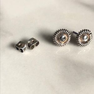 Spiral sterling silver vintage studs